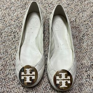 Tory Burch White Flats 6.5